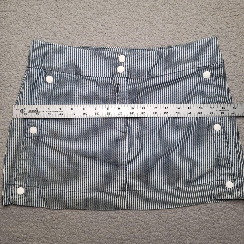 See By Chloe Skirt 8 Blue Denim Mini Railroad Stripe Nautical Preppy Boho Naval - Picture 7 of 8